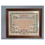 Irish blessing framed needlepoint 18" x 22"
