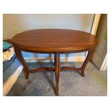Oval wood table 24" x 17" x 16"