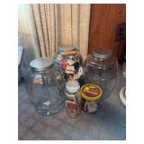 Large glass jars w/ match book collection