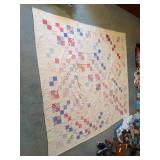 2 handmade quilts with damage 79" x 87" & 5
