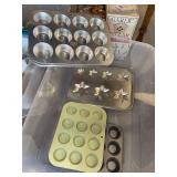Dough bowl, Foley muffin tins, loaf pans, cookie cutters