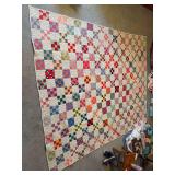 Handmade 9 patch quilt 79" x 98"
