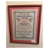 Framed 17” x 22” needle work