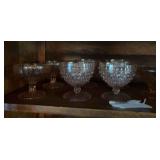 Pink hobnail sherbet, pink glassware