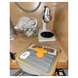 Sunbeam Mixer & Accessories, Black Angus Pizzelle Iron, BaconBoss Cooker, 4-Egg Poacher, Oneida Hollowware Serving Bowl