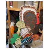 Large lot of wooden holiday yard decorations