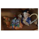 Fritz and Floyd Figures in History numbered pitcher, vintage camel and rider pitcher (rider needs to be glued back on)