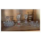 Lot of misc size candle holders, candle holder shade