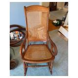 Wood frame rocker with cane back & seat
