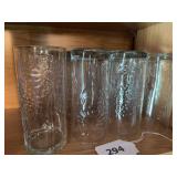 12 floral embossed highball glasses