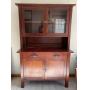 Crate & Barrel Mahogany Two Piece Hutch