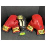 Everlast boxing gloves and head gear