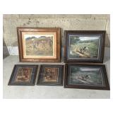 5 Western Cowboy Wall Art Prints