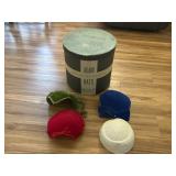 Adam Hats Hat Box and 4 Vintage Women
