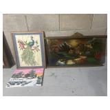 Velvet Art Work, Peacock Painting, and Winter