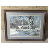 Rocky Shoonrock Snowy Cabin Art Work