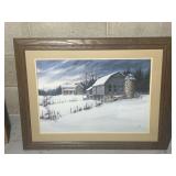 Large Winter Farm Wall Art