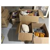Corner Lot of Towels, Linens, and More