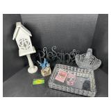 Bird Decor, Glass basket and more