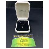 10K White Gold 3 Diamond Necklace