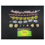 Floral bracelets and earrings