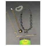 3 necklaces and 2 bracelets