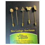 Vintage rhinestone Christmas tree stick pin