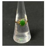 18K Gold Jade Ring