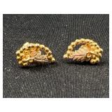 14K Yellow & Rose Gold Leaf Earrings