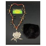Vintage Coin & Coral Bead Necklace;190.72 g  -