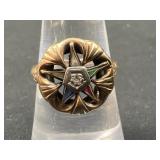 10K Gold Order of The Eastern Star ring;1.99 g