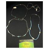 4 Turquoise and bead necklaces