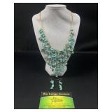 Turquoise Chip Necklace and earrings set