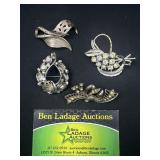 4 Leaf Decorative Brooches / Pins