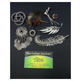 8 Decorative Brooches / Pins