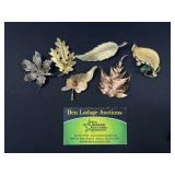 6 Leaf Decorative Brooches / Pins
