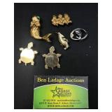 6 Decorative Brooches / Pins Animal brooches