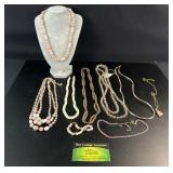 8 Pink Decorative jewelry necklaces