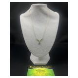 10K Gold Emerald & Diamond Accent Necklace
