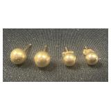 2 Sets 14K stud earrings