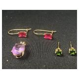 14k Earrings & charm
