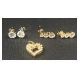 14k Earrings & heart charm
