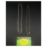 2 Broken Necklaces -14K & Sterling Silver