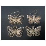 Sterling Silver butterfly earrings and charms