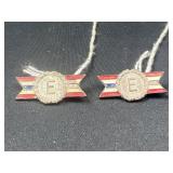 2 Sterling Silver WWII Army-Navy "E" Award Pins