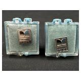 Canteen Service Pin w/ Blue Stones;3 star is 10k