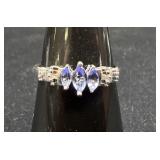 10k White Gold Sapphire Ring