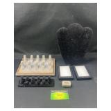 Necklace, ring displays and more