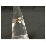 10K Gold Solitaire Style Ring with accent setting