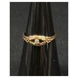 10k Black Hills Gold Style Ring with Diamond